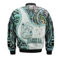 New Zealand Maori Bomber Jacket Aotearoa Manaia Basic Paua Shell - Heare Ra LT9 - Polynesian Pride