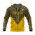 Aotearoa Hoodie Maori Pattern Rugby Style Zip up Unisex Yellow - Polynesian Pride