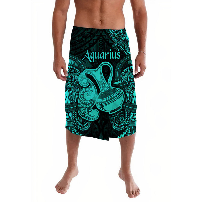 Aquarius Zodiac Polynesian Lavalava Unique Style Turquoise LT8 Turquoise - Polynesian Pride