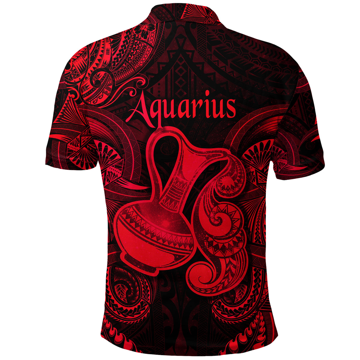 Aquarius Zodiac Polynesian Polo Shirt Unique Style Red LT8 - Polynesian Pride