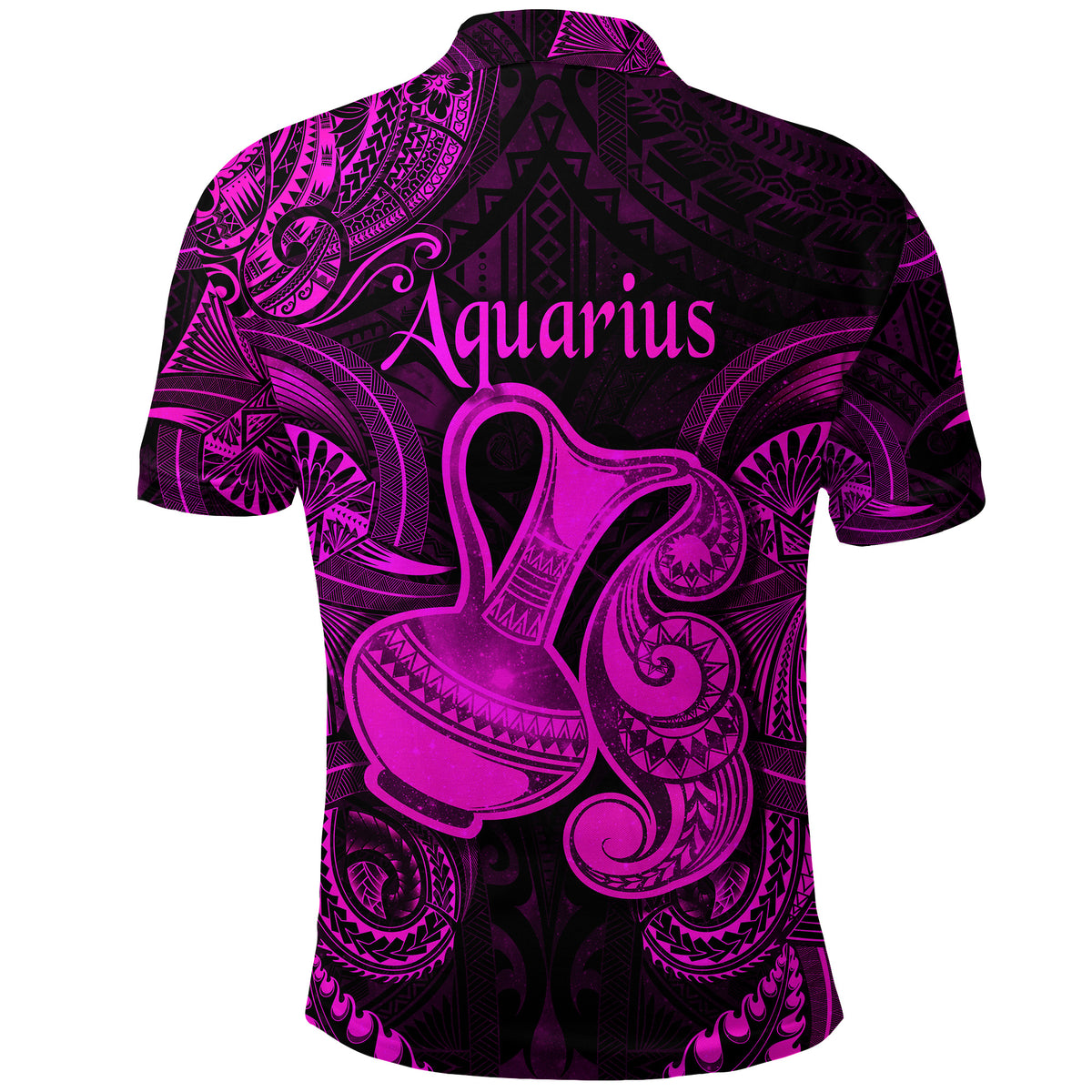 Aquarius Zodiac Polynesian Polo Shirt Unique Style Pink LT8 - Polynesian Pride