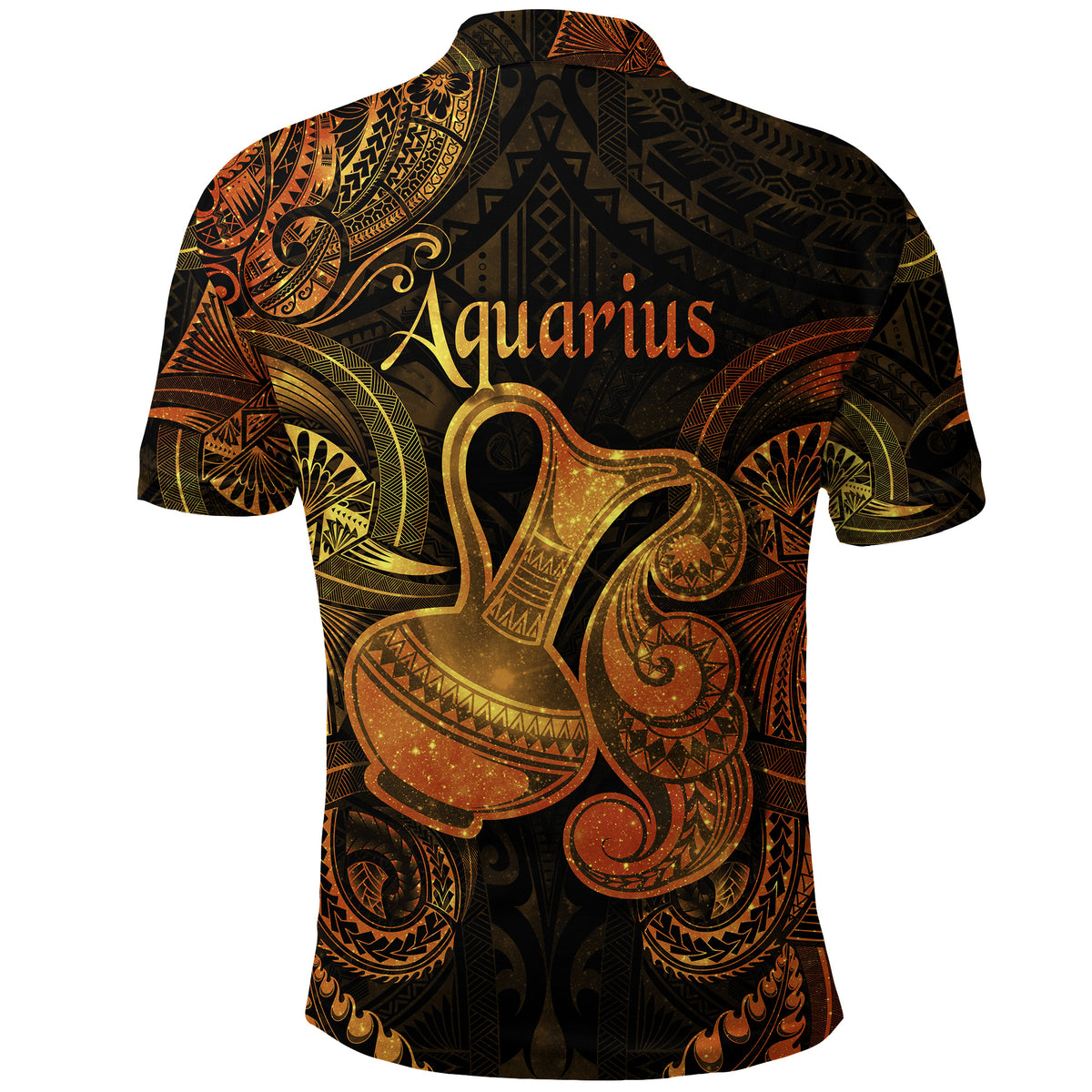 Aquarius Zodiac Polynesian Polo Shirt Unique Style Gold LT8 - Polynesian Pride