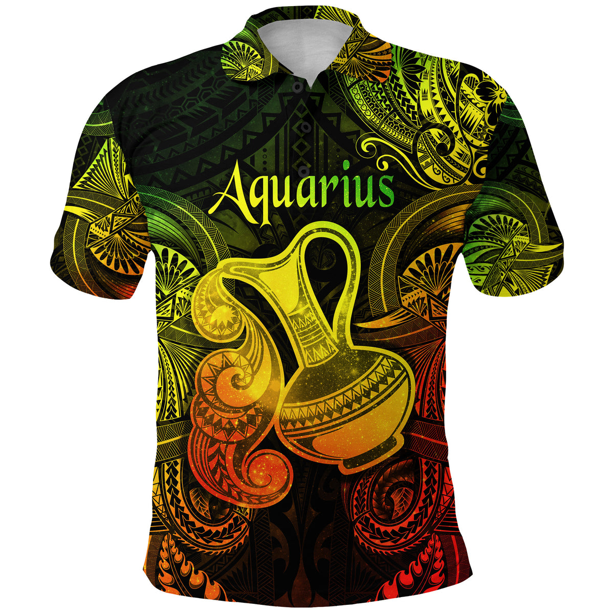 Aquarius Zodiac Polynesian Polo Shirt Unique Style Reggae LT8 - Polynesian Pride