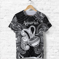 Aquarius Zodiac Polynesian T Shirt Unique Style Black LT8 - Polynesian Pride
