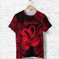 Aquarius Zodiac Polynesian T Shirt Unique Style Red LT8 - Polynesian Pride