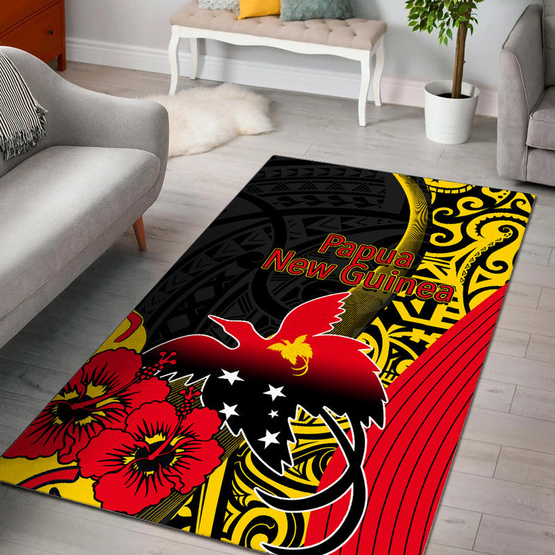 Papua New Guinea Area Rug Vibe Style LT6 Black - Polynesian Pride