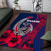 Guam Fish Hook Area Rug Flag Color Style LT6 - Polynesian Pride
