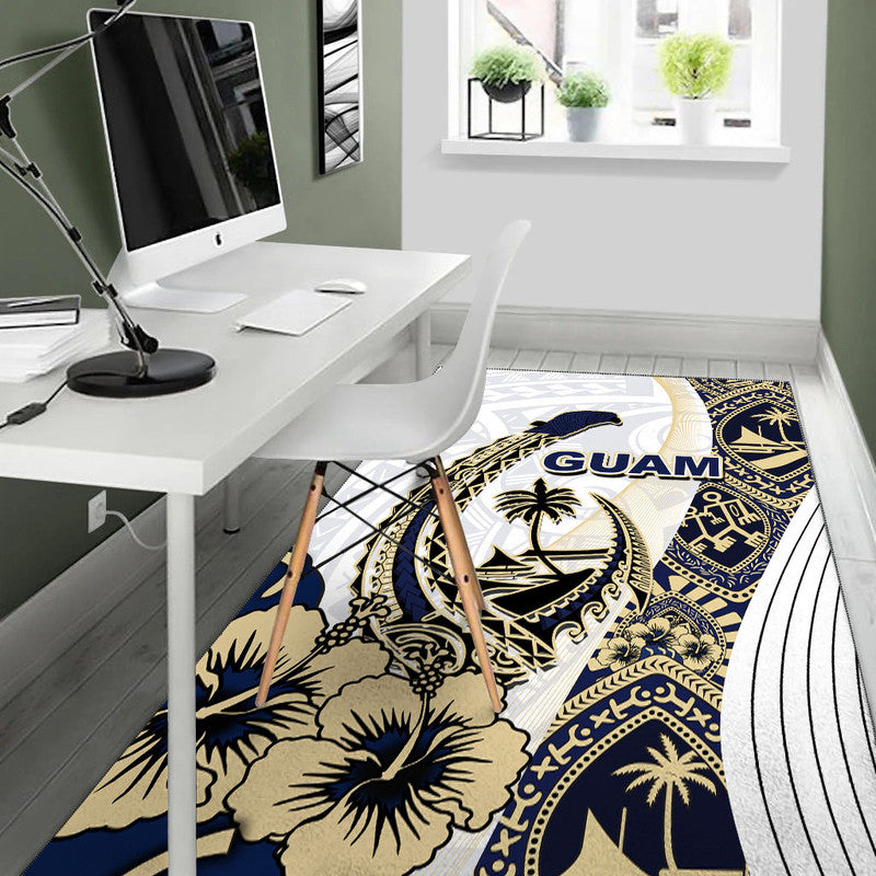 Guam Fish Hook Area Rug White Style LT6 - Polynesian Pride