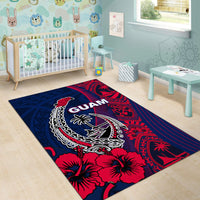 Guam Fish Hook Area Rug Flag Color Style LT6 - Polynesian Pride