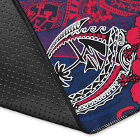 Guam Fish Hook Area Rug Flag Color Style LT6 - Polynesian Pride