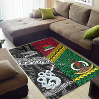 New Zealand And Vanuatu Area Rug Together - Black LT8 - Polynesian Pride