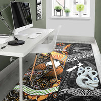 New Zealand Maori Aotearoa And Australia Aboriginal Area Rug Together - Black LT8 - Polynesian Pride
