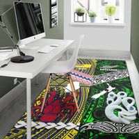 New Zealand And Niue Area Rug Together - Green LT8 - Polynesian Pride