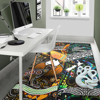 New Zealand Maori Aotearoa And Australia Aboriginal Area Rug Together - Paua Shell LT8 - Polynesian Pride