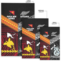 New Zealand And Papua New Guinea Area Rug Together - Black LT8 - Polynesian Pride