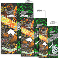 New Zealand Maori Aotearoa And Australia Aboriginal Area Rug Together - Green LT8 - Polynesian Pride