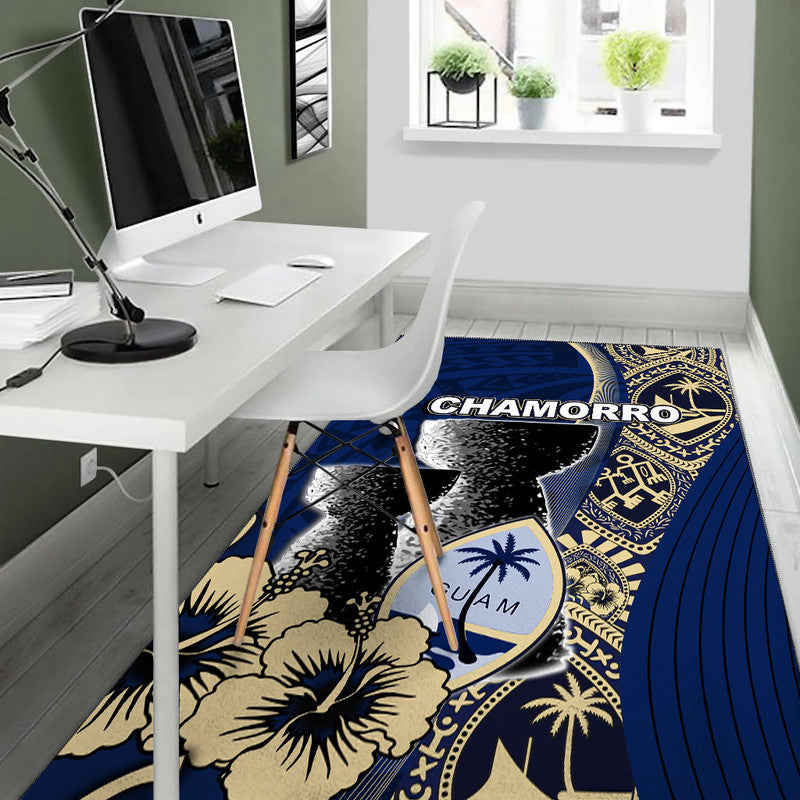 Guam Chamorro Area Rug Blue Style LT6 - Polynesian Pride