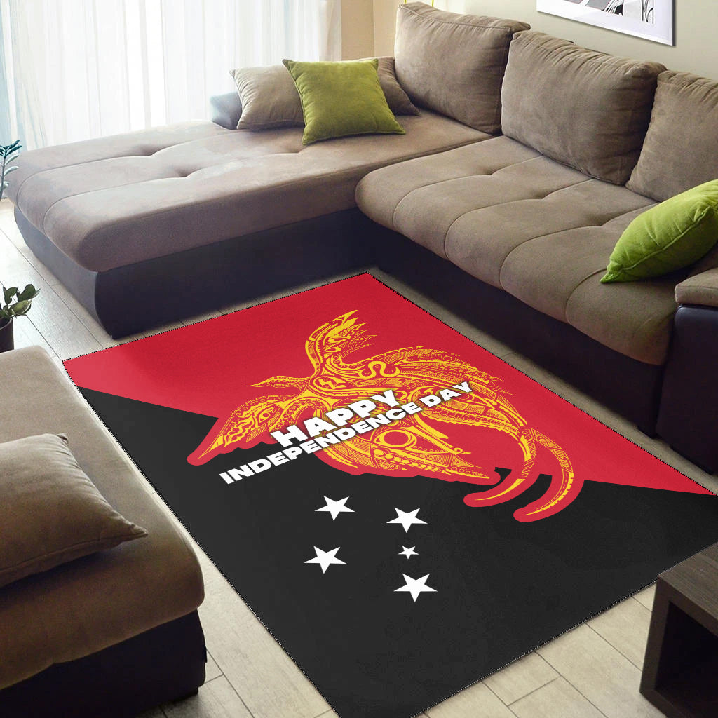 Papua New Guinea Area Rug Independence Day Flag Style LT16 - Polynesian Pride