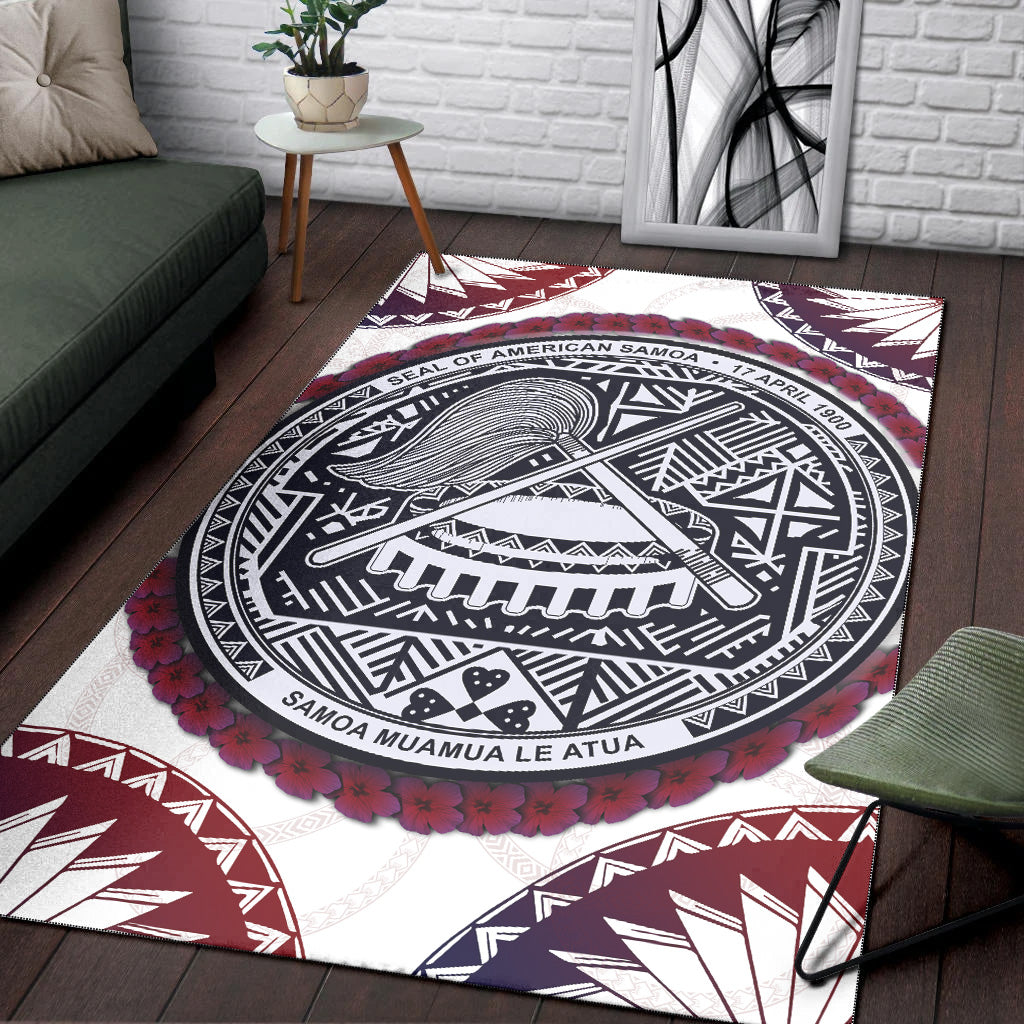American Samoa Area Rug Artsy Style LT9 White - Polynesian Pride