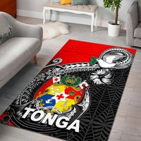 Tonga Hook Tattoo Area Rug Black LT6 - Polynesian Pride