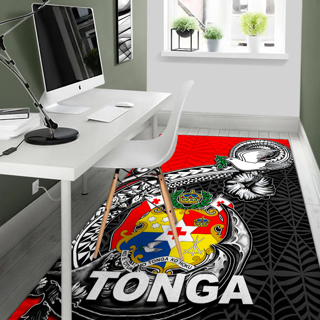Tonga Hook Tattoo Area Rug Black LT6 - Polynesian Pride