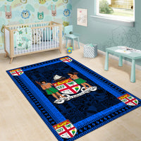 Fiji Area Rug Black And Blue Style No.1 LT6 - Polynesian Pride