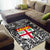 Fiji Area Rug Tapa Patterns White And Black Style LT6 - Polynesian Pride