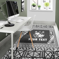 (Custom Personalised) Tonga Coat Of Arms Area Rugs Simplified Version - Black LT8 - Polynesian Pride