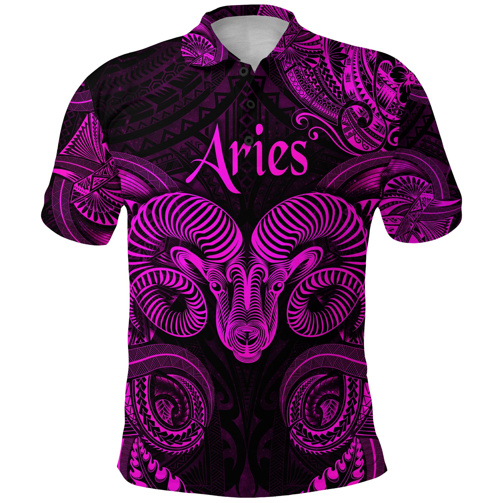 Aries Zodiac Polynesian Polo Shirt Unique Style Pink LT8 - Polynesian Pride