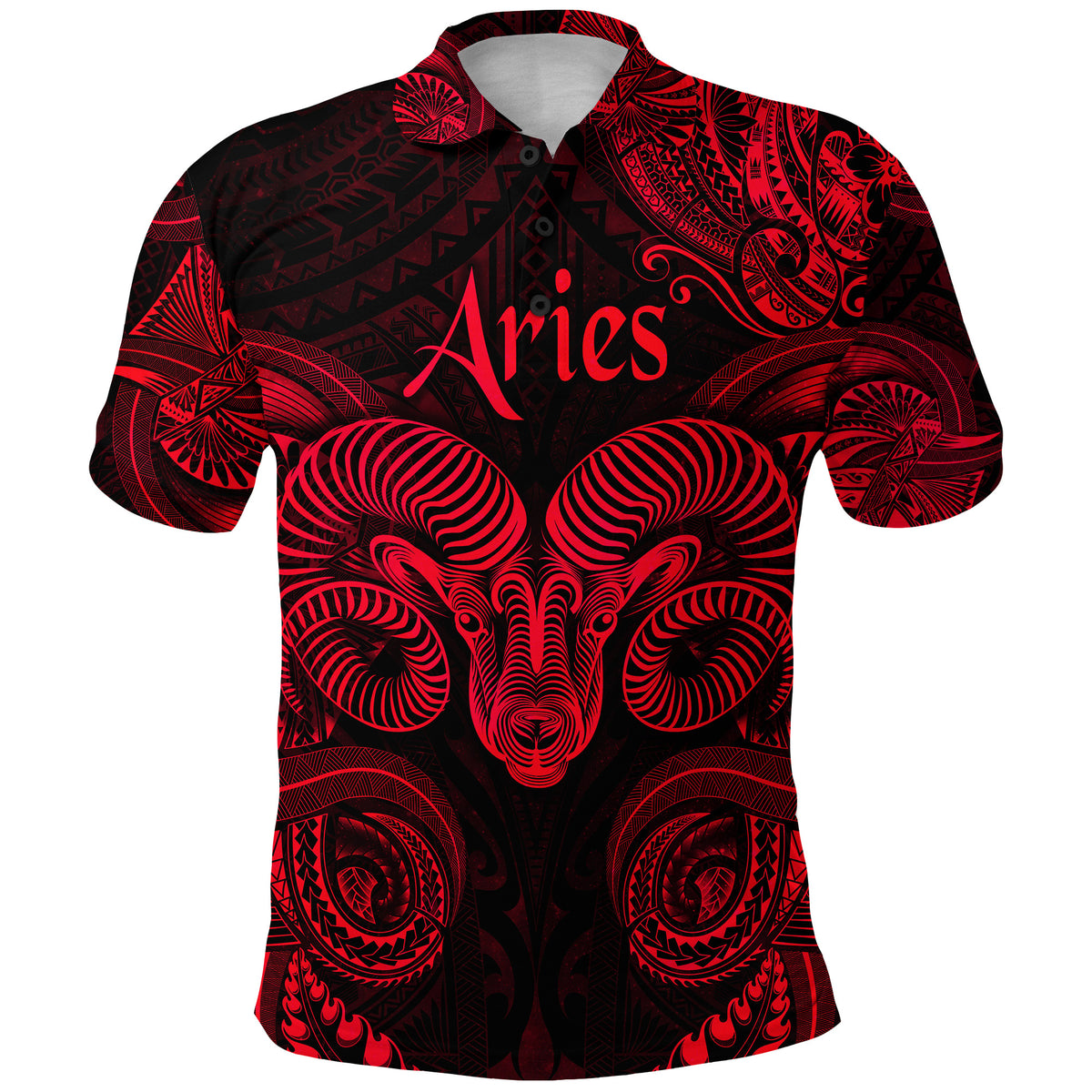Aries Zodiac Polynesian Polo Shirt Unique Style Red LT8 - Polynesian Pride