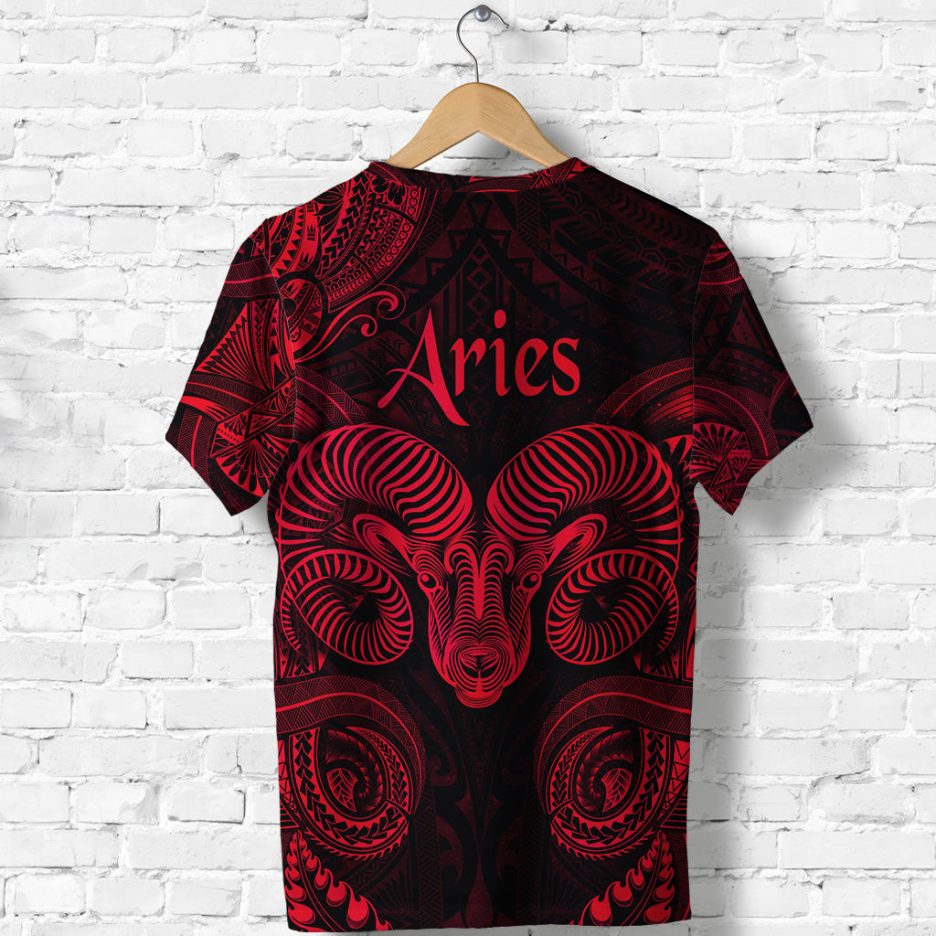 Aries Zodiac Polynesian T Shirt Unique Style Red LT8 - Polynesian Pride