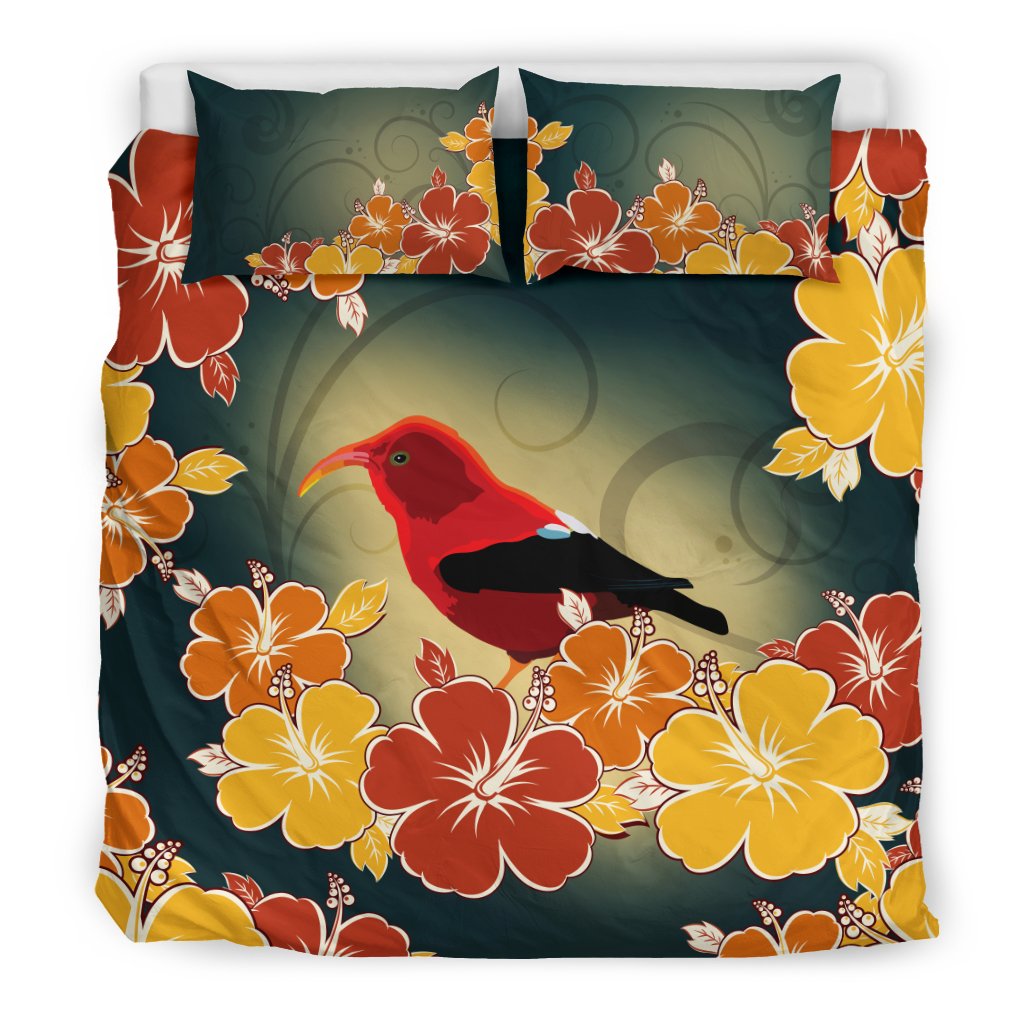 Hawaiian Hibiscus Hummingbirds Polynesian Bedding Set - Polynesian Pride