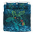 Turtle Duvet Cover Set - Hawaii Map Blue - Polynesian Pride