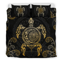 Maori Turtle Bedding Set Koru Fern Gold - Polynesian Pride