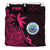 Federated States Of Micronesia Duvet Cover Set - Federated States Of Micronesia Coat Of Arms & Coconut Tree Pink Blue - Polynesian Pride