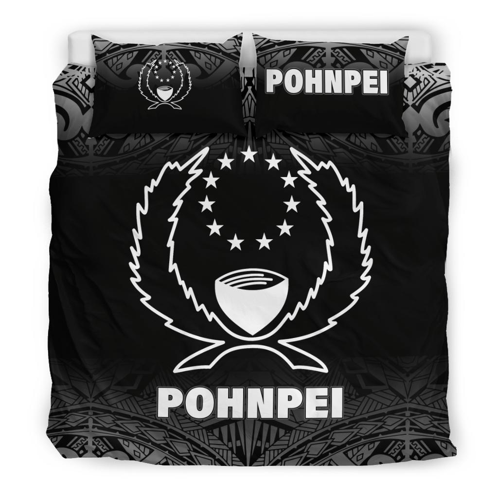 Pohnpei Duvet Cover Set - Black Fog Style Black - Polynesian Pride