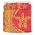 Hawaiian Turtle Hibiscus Polynesian Bedding Set - Circle Style Yellow And Red - Polynesian Pride