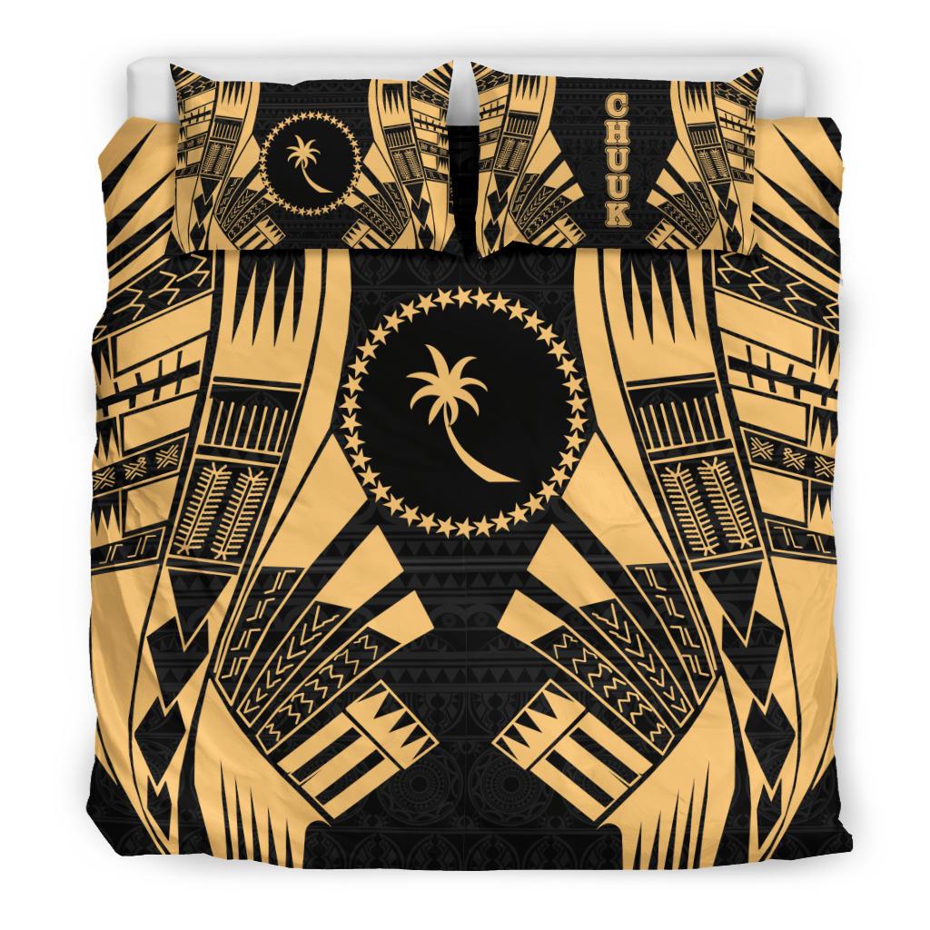 Chuuk States Duvet Cover Set - Gold Tattoo Style - Polynesian Pride