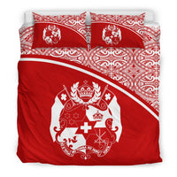 Tonga Duvet Cover Set - Red Curve Style Red - Polynesian Pride