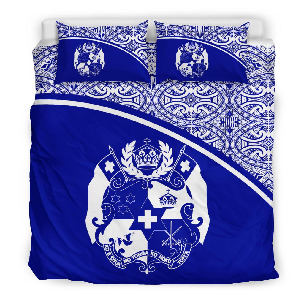 Tonga Duvet Cover Set - Blue Curve Style Blue - Polynesian Pride