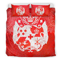 Tonga Duvet Cover Set - Tonga Coat Of Arms Red Red - Polynesian Pride