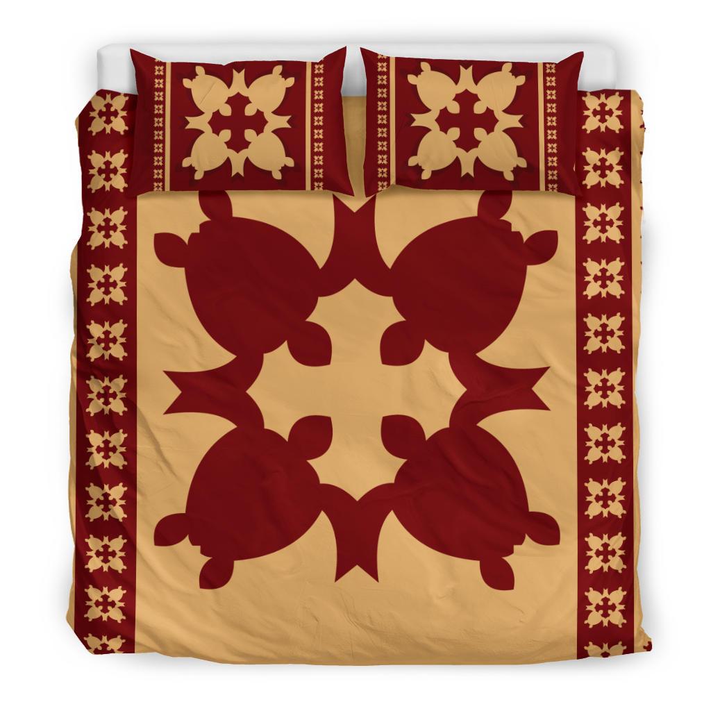 Hawaiian Quilt Pattern Traditional Turtle Polynesian Bedding Set - Polynesian Pride