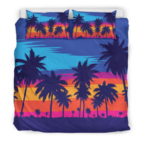 Hawaiian Palm Forest Sunset Polynesian Bedding Set - Polynesian Pride