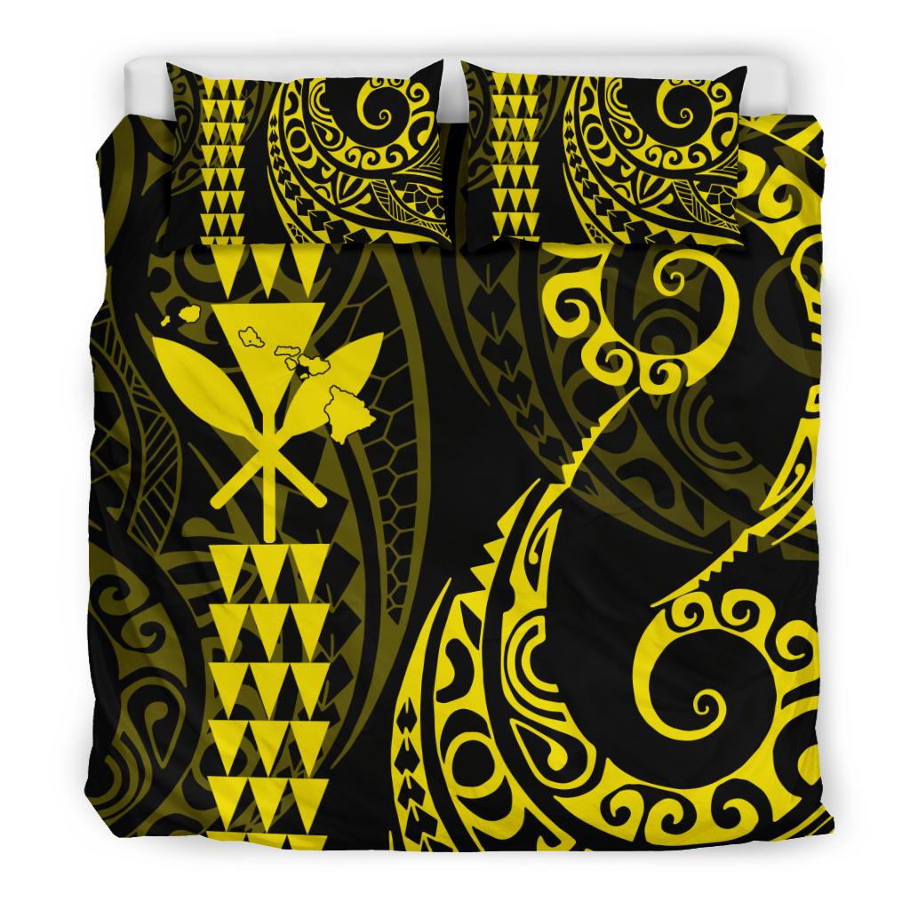 Kanaka Map Bedding Set Yellow - Polynesian Pride