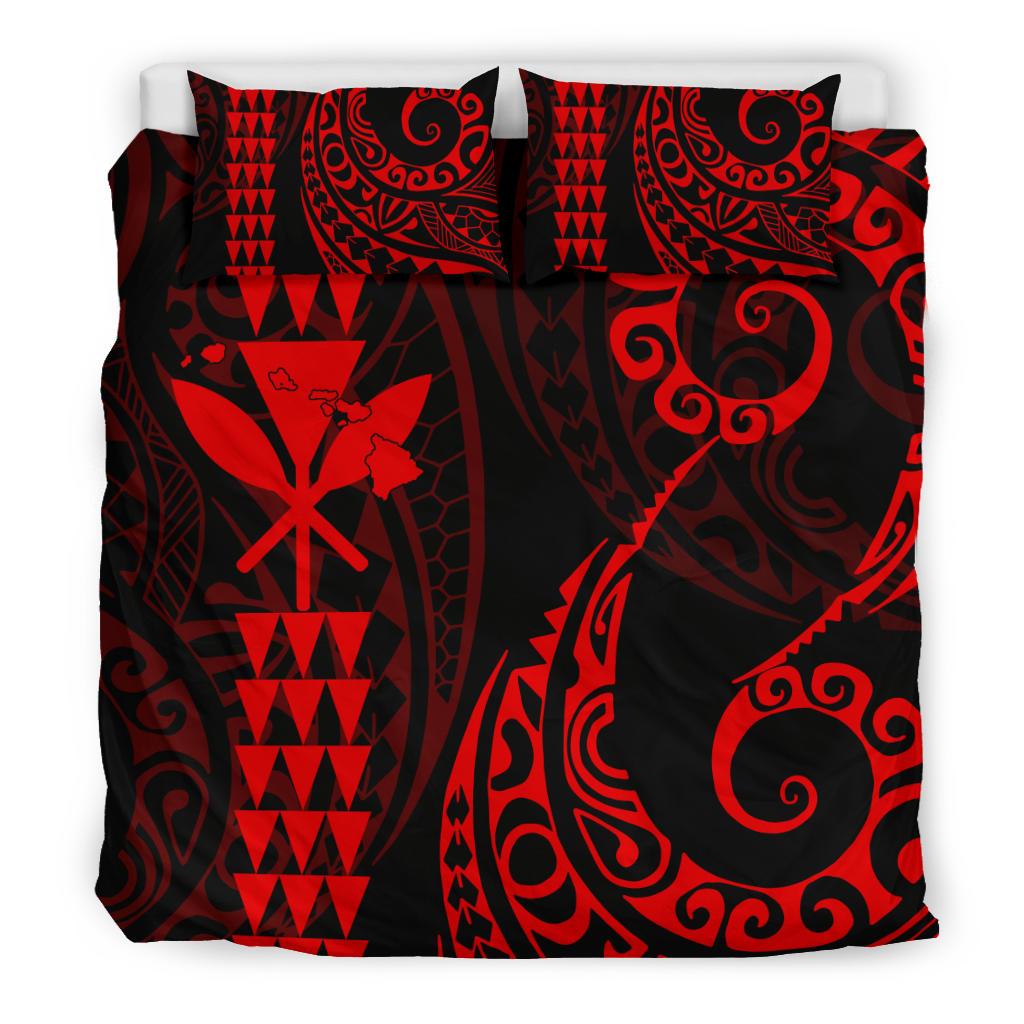 Kanaka Map Bedding Set Red - Polynesian Pride