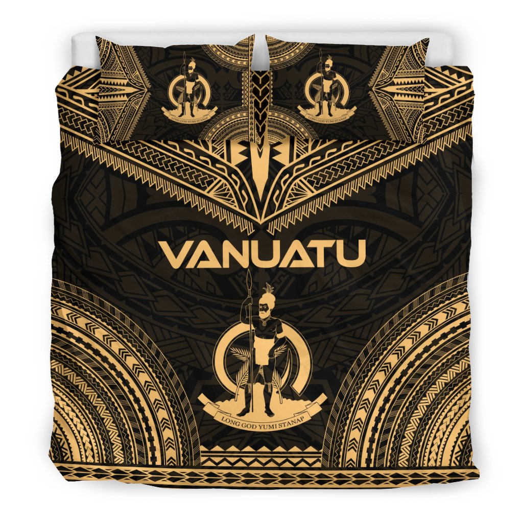 Vanuatu Polynesian Chief Duvet Cover Set - Gold Version - Polynesian Pride