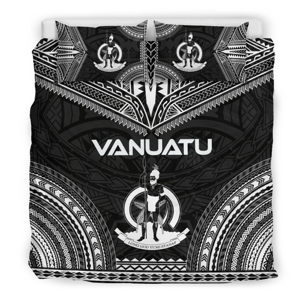 Vanuatu Polynesian Chief Duvet Cover Set - Black Version - Polynesian Pride
