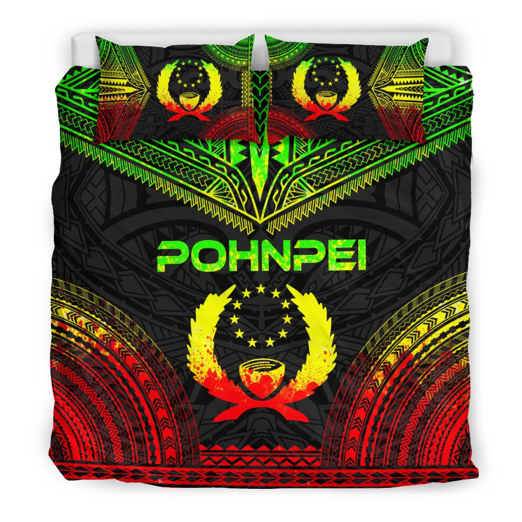 Pohnpei Polynesian Chief Duvet Cover Set - Reggae Version - Polynesian Pride