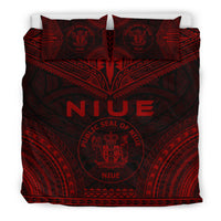Niue Polynesian Chief Duvet Cover Set - Red Version - Polynesian Pride