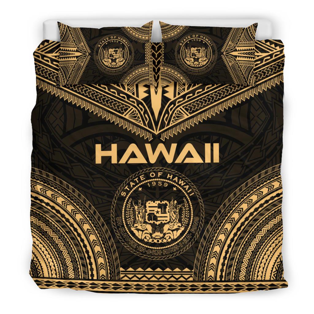 Hawaii Polynesian Chief Duvet Cover Set - Gold Version - Polynesian Pride